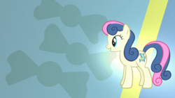 Size: 1920x1080 | Tagged: safe, artist:rdbrony16, bon bon, sweetie drops, g4, abstract background, female, solo, wallpaper