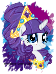 Size: 800x1058 | Tagged: safe, artist:peach-butt, rarity, g4, crown, female, jewelry, queen rarity, regalia, solo