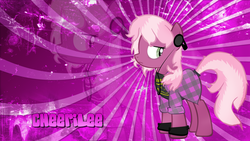 Size: 1366x768 | Tagged: safe, artist:goneairbourne, cheerilee, g4, '90s, 90's fashion, arm bands, clothes, double, female, flannel, grunge, headphones, nirvana, solo, t-shirt, tail wrap, vector, wallpaper
