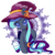 Size: 600x600 | Tagged: safe, artist:exceru-karina, oc, oc only, oc:witch hunt, bat pony, pony, hat, solo