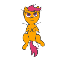 Size: 512x512 | Tagged: safe, artist:planetkiller, scootaloo, pegasus, pony, g4, belly, cute, cutealoo, female, looking up, solo