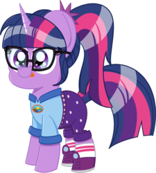 Size: 1689x1876 | Tagged: dead source, safe, artist:pastelhorses, sci-twi, twilight sparkle, alicorn, pony, unicorn, equestria girls, g4, my little pony equestria girls: legend of everfree, adorkable, alicornified, alternate hairstyle, boots, camp everfree logo, camp everfree outfits, clothes, collar, cute, daaaaaaaaaaaw, derp, dork, equestria girls ponified, female, hnnng, mare, pastelhorses is trying to murder us, ponified, ponytail, puppy dog eyes, race swap, shoes, shorts, socks, solo, sweet dreams fuel, tongue out, twiabetes, unicorn sci-twi