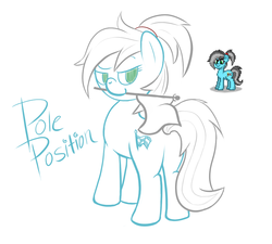 Size: 1000x900 | Tagged: safe, artist:glimglam, oc, oc only, oc:pole position, earth pony, pony, pony town, butt, colored lineart, female, flag, lineart, looking back, mouth hold, plot, ponytail, solo