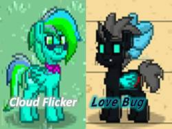 Size: 960x720 | Tagged: safe, oc, oc only, oc:cloud flicker, oc:love buggy, pony, pony town