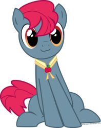 Size: 6000x7630 | Tagged: safe, artist:arifproject, apple split, pony, g4, :3, absurd resolution, apple family member, cute, meme, sitting, sitting catface meme, solo