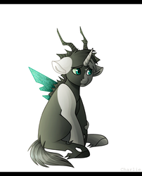 Size: 2500x3100 | Tagged: safe, artist:charlie, oc, oc only, oc:tounicoon, changeling, hybrid, changeling oc, high res, male, sad, sad face, simple background, solo, white background