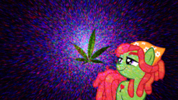 Size: 1920x1080 | Tagged: safe, artist:trunsako9, tree hugger, g4, drugs, marijuana, wallpaper