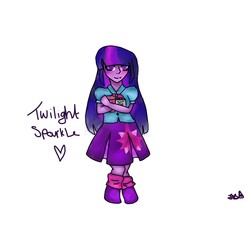 Size: 1344x1344 | Tagged: safe, artist:jessydraws, twilight sparkle, equestria girls, g4, book, female, solo, twilight sparkle (alicorn)