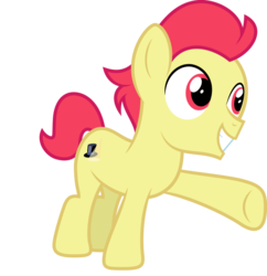 Size: 1024x1058 | Tagged: safe, artist:blah23z, apple bloom, tender taps, g4, grin, male, palette swap, recolor, smiling, solo