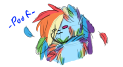 Size: 412x226 | Tagged: safe, artist:kaywhitt, rainbow dash, g4, female, poof, solo