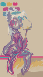 Size: 720x1280 | Tagged: safe, artist:explonova, cloudchaser, g4, cane, female, palette, sitting, solo, wip