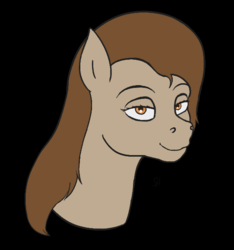 Size: 600x640 | Tagged: safe, artist:stoopedhooy, derpibooru exclusive, oc, oc only, oc:toffee scotch, bust, looking at you, lowres, male, portrait, request, requested art, smiling, solo, stallion