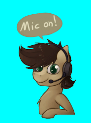 Size: 1549x2094 | Tagged: safe, artist:marsminer, oc, oc only, oc:keith, animated, headset, looking at you, solo