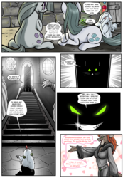 Size: 1331x1920 | Tagged: safe, artist:pencils, catrina, cloudy quartz, marble pie, oc, oc:hurgus, abyssinian, bushwoolie, earth pony, pony, comic:anon's pie adventure, g1, g4, comic, discussion in the comments, dock, female, furry, loose hair, mare