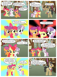 Size: 1016x1350 | Tagged: safe, artist:areyesram, apple bloom, filthy rich, scootaloo, sweetie belle, earth pony, pegasus, pony, unicorn, g4, comic, cutie mark crusaders, female, filly, foal, male, stallion