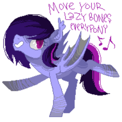 Size: 662x663 | Tagged: safe, artist:queerny, oc, oc only, oc:wing beatz, dancing, pixel art, solo