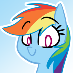 Size: 400x400 | Tagged: safe, artist:grilledcat, part of a set, rainbow dash, pony, g4, avatar, bust, female, mare, portrait, solo