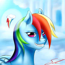 Size: 2880x2880 | Tagged: safe, artist:swiftriff, rainbow dash, pony, g4, female, high res, solo