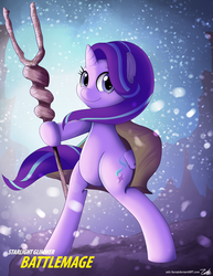 Size: 1275x1650 | Tagged: safe, artist:zelc-face, starlight glimmer, pony, unicorn, g4, battlemage, bipedal, cape, clothes, cute, female, glimmerbetes, hoof hold, looking at you, mare, overwatch, play of the game, s5 starlight, smiling, solo, staff, staff of sameness