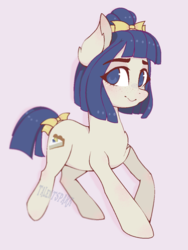 Size: 904x1202 | Tagged: safe, artist:talentspark, oc, oc only, oc:lemon cheesecake, hair bow, solo, tail bow