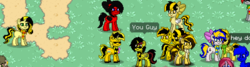 Size: 801x215 | Tagged: safe, oc, oc only, bee, pony, pony town, group, group photo, weird