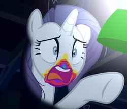 Size: 502x433 | Tagged: safe, screencap, rarity, pony, unicorn, 28 pranks later, g4, season 6, cookie zombie, female, mare, rainbow muzzle, solo, zombified