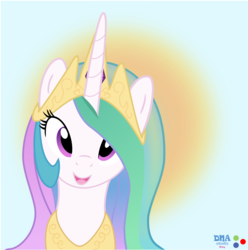Size: 5690x5738 | Tagged: safe, artist:dnastudiobrony, princess celestia, g4, absurd resolution, cute, cutelestia, female, happy, looking at you, smiling, solo