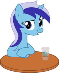 Size: 5000x6261 | Tagged: safe, artist:arifproject, minuette, pony, g4, absurd resolution, cute, female, glass, simple background, solo, table, transparent background, vector