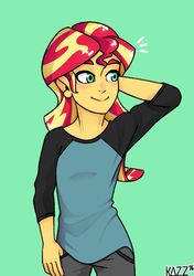 Size: 635x900 | Tagged: safe, artist:slimegrave, sunset shimmer, equestria girls, g4, clothes, female, pants, solo