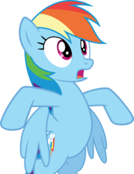 Size: 3967x5168 | Tagged: safe, artist:fruft, rainbow dash, g4, rarity investigates, bipedal, female, open mouth, simple background, solo, standing, transparent background, vector, worried
