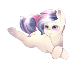 Size: 800x800 | Tagged: safe, artist:okaces, oc, oc only, oc:pastel paints, earth pony, pony, crossed hooves, female, heart eyes, mare, prone, simple background, solo, transparent background, wingding eyes