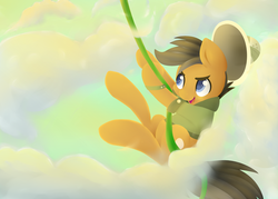 Size: 2800x2000 | Tagged: safe, artist:moondreamer16, quibble pants, g4, high res, male, solo, swinging, vine