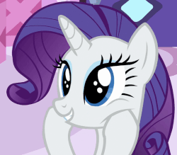Size: 581x508 | Tagged: safe, screencap, rarity, pony, unicorn, g4, season 6, the cart before the ponies, animated, cheek squish, cute, female, gif, happy, mare, open mouth, rarara, raribetes, rarity is a marshmallow, solo, squishy cheeks, wide eyes