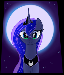 Size: 2400x2845 | Tagged: safe, artist:elementalokami, princess luna, g4, female, high res, looking at you, moon, night, solo