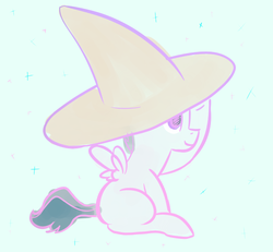 Size: 706x653 | Tagged: safe, artist:tanmansmantan, rumble, pegasus, pony, g4, colt, foal, hat, male, sketch, smiling, solo, wizard hat