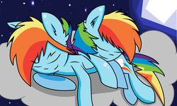 Size: 2192x1312 | Tagged: safe, artist:nederside, rainbow dash, g4, blitzabetes, cloud, colt, cute, female, filly, foal, male, rainbow blitz, rule 63, rule63betes, self ponidox, selfcest, ship:dashblitz, shipping, sleeping, straight