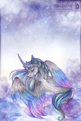 Size: 900x1350 | Tagged: safe, artist:inteaselive, princess luna, g4, crying, curved horn, female, horn, solo, stars
