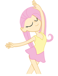 Size: 410x538 | Tagged: safe, artist:michaelsety, fluttershy, human, g4, ballerina, ballet, balletshy, clothes, cute, dancing, dress, female, simple background, solo, transparent background, vector