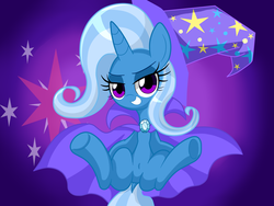 Size: 4128x3096 | Tagged: safe, artist:lovehtf421, trixie, pony, unicorn, g4, belly button, cutie mark, dock, female, grin, mare, smiling, solo