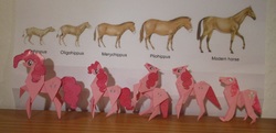 Size: 3591x1737 | Tagged: safe, artist:malte279, pinkie pie, horse, g4, craft, evolution, female, origami, papercraft, solo