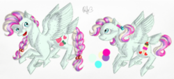 Size: 1229x561 | Tagged: safe, artist:sweetheart-arts, oc, oc only, oc:strawberry shortcake, oc:sweet scoops, magical lesbian spawn, offspring, parent:fluttershy, parent:pinkie pie, parents:flutterpie, reference sheet, twins
