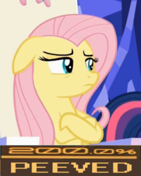 Size: 421x524 | Tagged: safe, screencap, fluttershy, pony, 28 pranks later, g4, 200% mad, crossed hooves, floppy ears, meme, peeved, solo