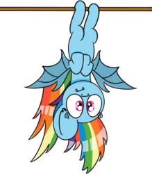 Size: 1500x1710 | Tagged: safe, artist:pastelhorses, rainbow dash, bat pony, pony, 28 pranks later, g4, bat wings, cute, female, race swap, rainbowbat, scene interpretation, solo, that was fast, wings