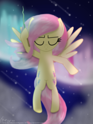 Size: 1200x1600 | Tagged: safe, artist:bvsquare, fluttershy, pony, g4, female, flying, solo, wand