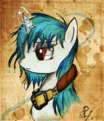 Size: 1617x1882 | Tagged: safe, artist:il-phantom, dj pon-3, vinyl scratch, g4, female, solo, traditional art