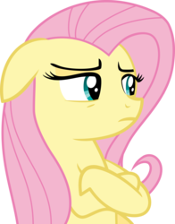 Size: 6176x7888 | Tagged: safe, artist:pink1ejack, fluttershy, pony, 28 pranks later, g4, absurd resolution, crossed hooves, cute, female, peeved, shyabetes, simple background, solo, that was fast, transparent background, vector
