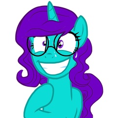 Size: 1276x1229 | Tagged: safe, artist:aquaseasplash, oc, oc only, oc:aqua splash, glassed, glasses, nervous, round glasses, solo, sweat, sweatdrop