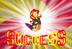 Size: 2500x1700 | Tagged: safe, artist:mofetafrombrooklyn, sunset shimmer, equestria girls, g4, my little pony equestria girls: rainbow rocks, catasterism, female, solo, success, sunshine shimmer