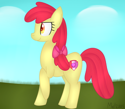 Size: 1275x1105 | Tagged: safe, artist:mel2003, apple bloom, g4, cutie mark, female, older, raised hoof, solo, the cmc's cutie marks