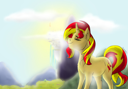 Size: 1150x800 | Tagged: safe, artist:shimazun, sunset shimmer, pony, unicorn, g4, female, solo